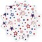 50 Pack Patriotic Party Supplies Stars Firework Paper Napkins 4th of July 6.5'' X 6.5'' Red, White,Blue.​